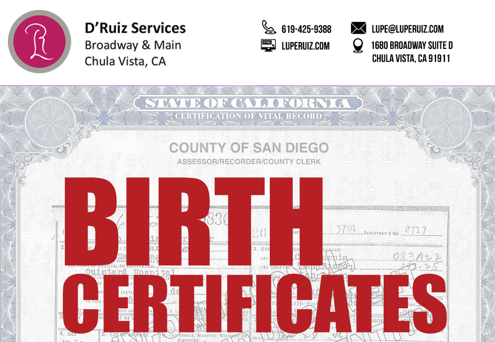 certified copy of your birth certificate