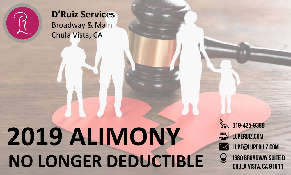 alimony 2019 not deductible