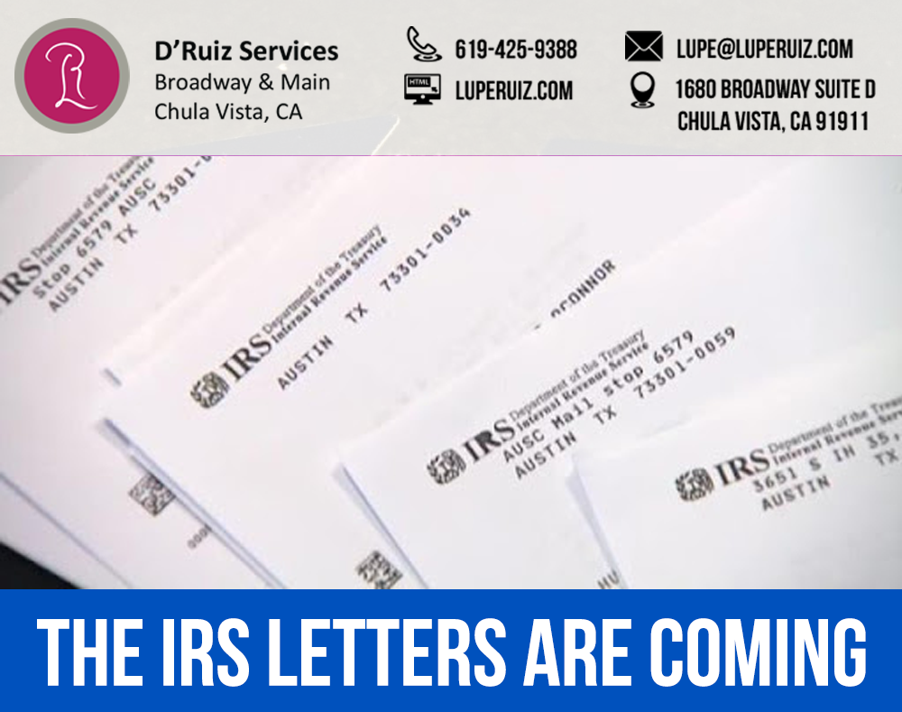 THE IRS IS GOING TO SEND YOU LETTERS